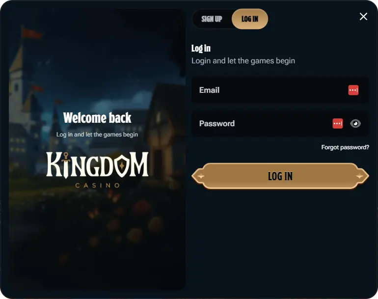 Login Kingdom casino